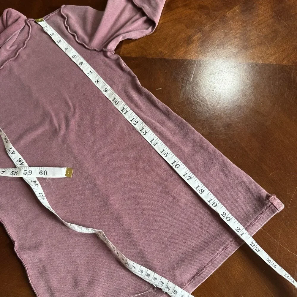 We The Free/Free People Mauve Exposed Seam Turtleneck Top OB2094332 Womens Sz XS